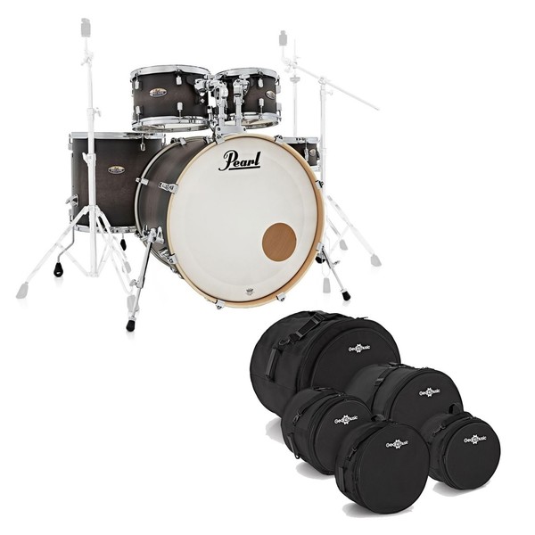Pearl Decade Maple 22'' Am Fusion Drums w/ Bags, Satin Black Burst