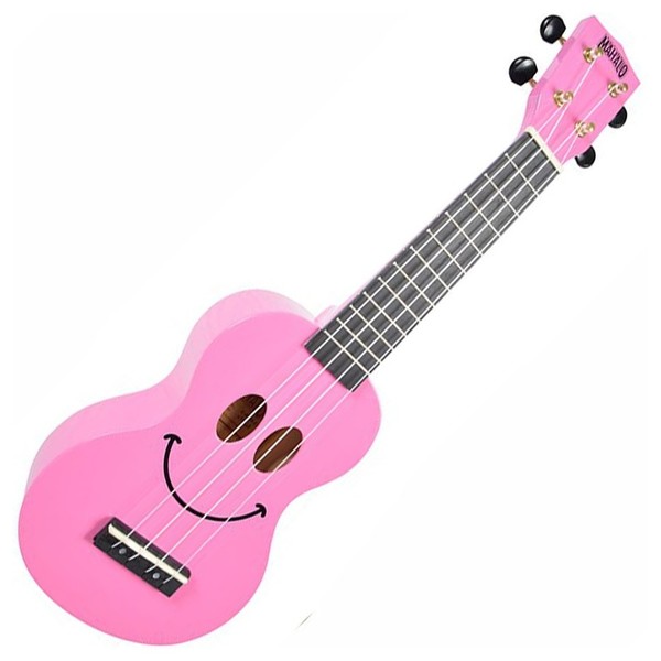 Mahalo Art Soprano Ukulele, Smile Pink - Front View