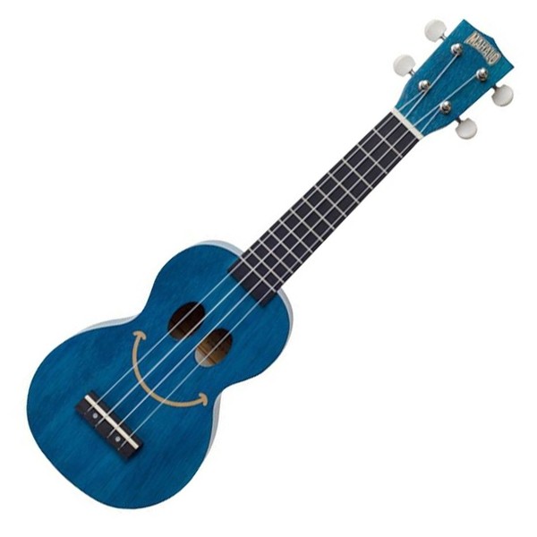 Mahalo Art Soprano Ukulele, Smile Blue - Front View