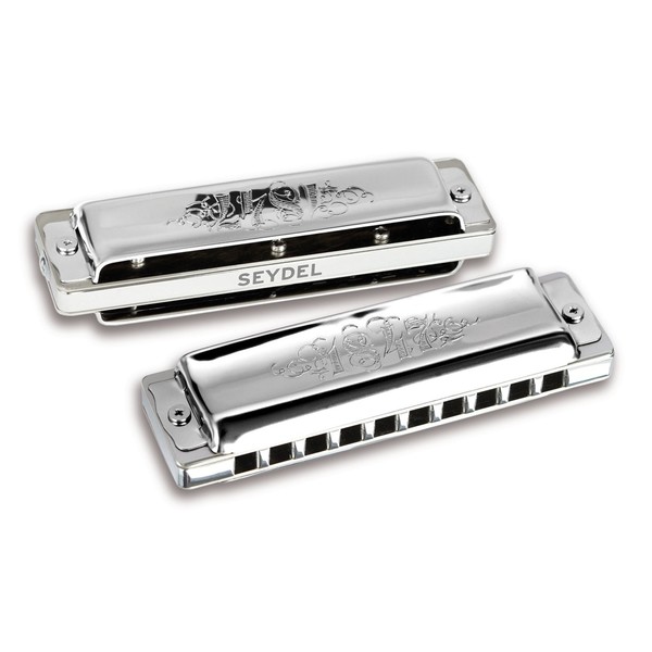 Seydel 1847 Lightning Blues Harmonica, Bb, Front and Back