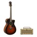 Yamaha AC1M Mahogany Electro Acoustic, Tobacco Sunburst w/ THR5 Amp, Full Package Front