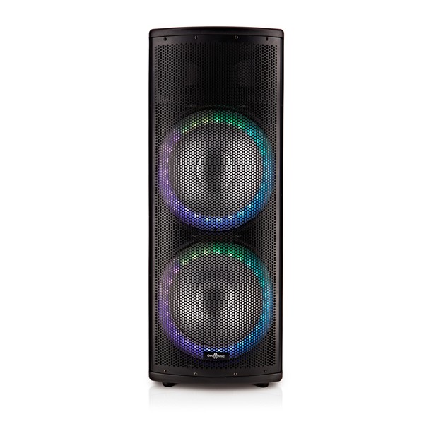 Galaxy Twin 15" Active LED Speaker by Gear4music - Front View 