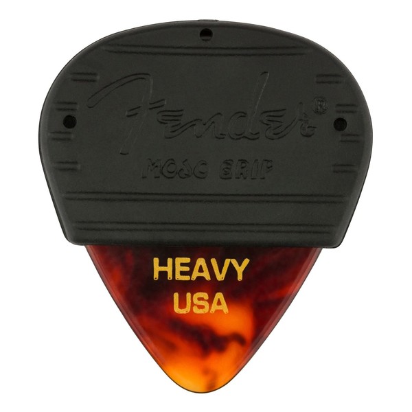 Fender Mojo Grip 3 Pack Celluloid Tortoiseshell Picks, Heavy - Front View