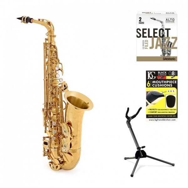 Yanagisawa AWO1 Alto Saxophone Upgrade Bundle, Lacquer