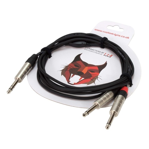 Custom Lynx 6.35mm Stereo Jack to 2 x 6.35mm Mono Jack Cable 10 Metre - Packaging