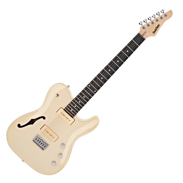 SubZero Paradigm Semi-Hollow Electric Guitar, Vintage Ivory