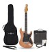 Guitare Électrique LA Select par Gear4music, Natural, Ampli Guitare de 15 W & Pack d'Accessoires