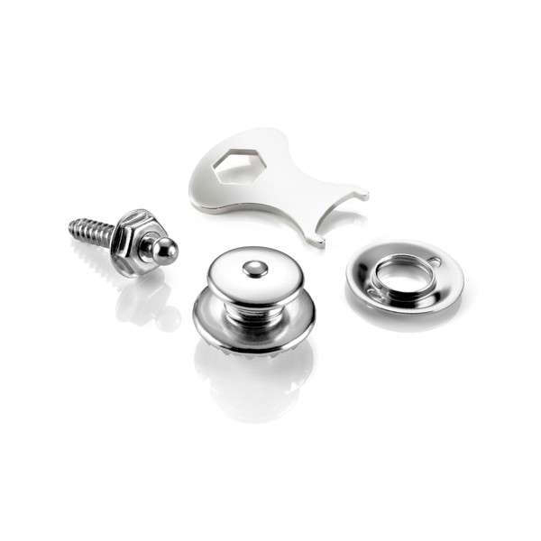 Loxx Electric Guitar/Bass Strap Lock Set, Chrome