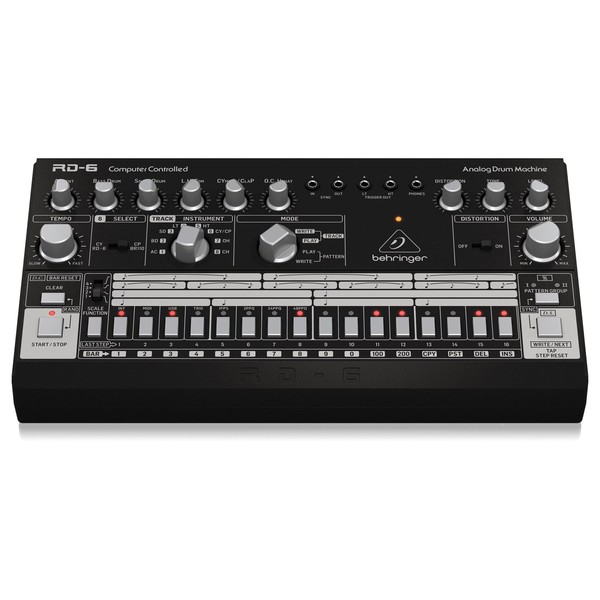 RD-6 Drum Machine, Black - Front