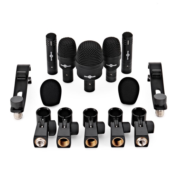 5 Piece Drum Mic Set with Carry Case by Gear4music