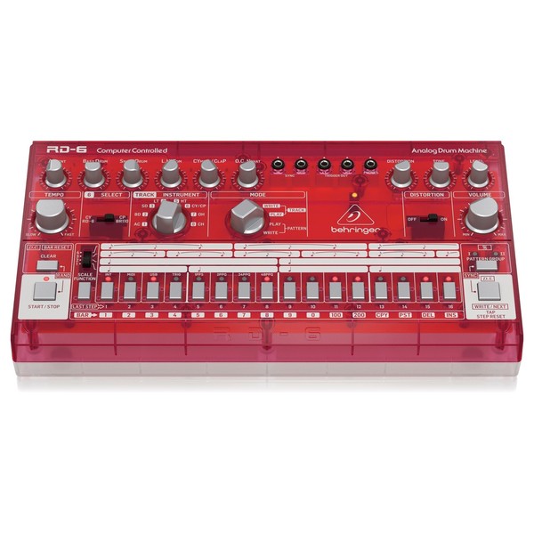 Behringer 606 Drum Machine, Red - Front