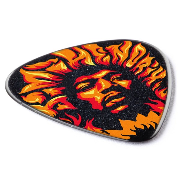 Dunlop Jimi Hendrix Picks 6 Pack, Voodoo Fire - Angled View
