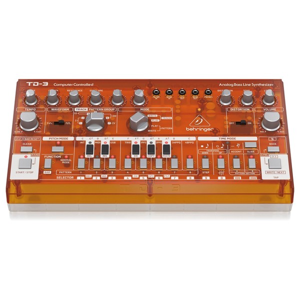 Behringer TD-3-TG Transparent Orange Synth - Front