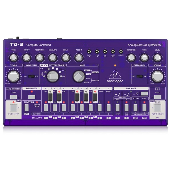 Behringer TD-3 Analog Bass Line Synthesizer, Purple - Top