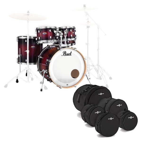 Pearl Decade Maple 22'' Am Shell Pack w/Bags, Deep Red Burst