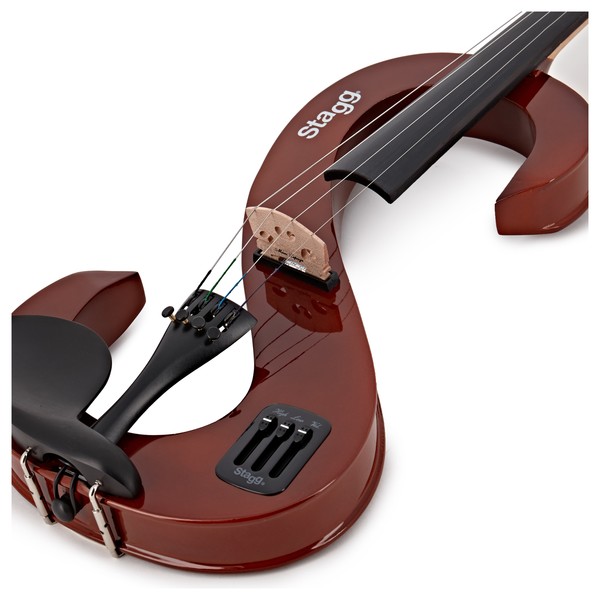 Stagg S-Shaped Electric Violin Outfit, Violin Burst
