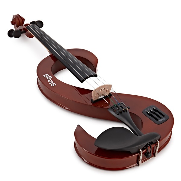 Stagg S-Shaped Electric Violin Outfit, Violin Burst