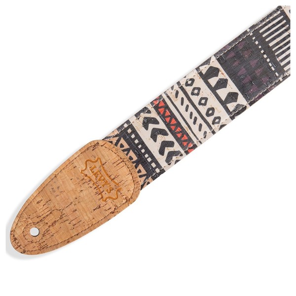 Levy's 2" Natural Cork on Natural Webbing w/ Cork Ends, Zanzibar - Cork End Closeup