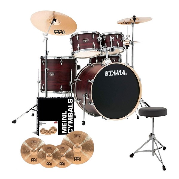 Tama Imperialstar 22'' 5pc Drum Kit w/Meinl Cymbals, Burgundy Walnut