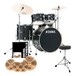 Tama Imperialstar 22'' 5pc Drum Kit w/Meinl Cymbals, Black Oak Wrap
