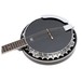 Ortega OBJE356-SBK-L 6-String Banjo Left Handed, Satin Black - Head Closeup