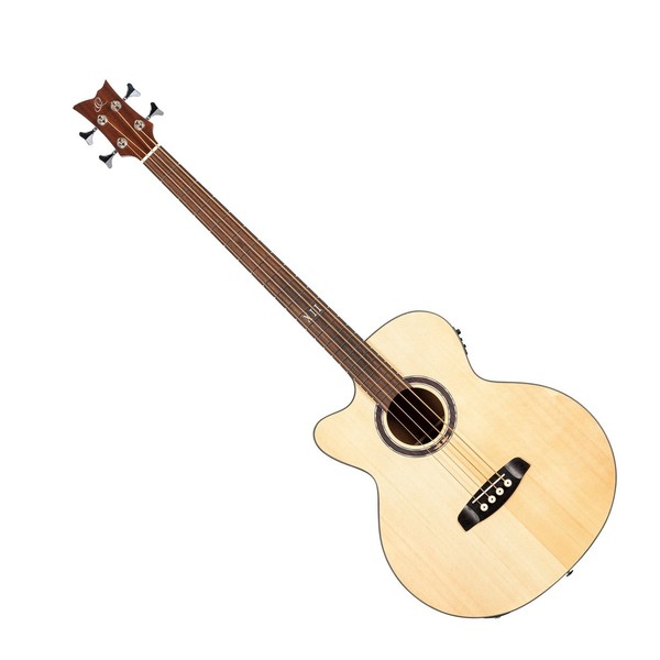 Ortega D538-4-L Electro Acoustic Bass LH, Natural, Front Angled Left