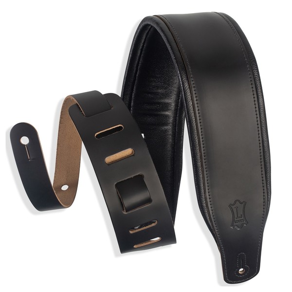 Levy's 3" Top Grain Leather Strap, Black - Front View