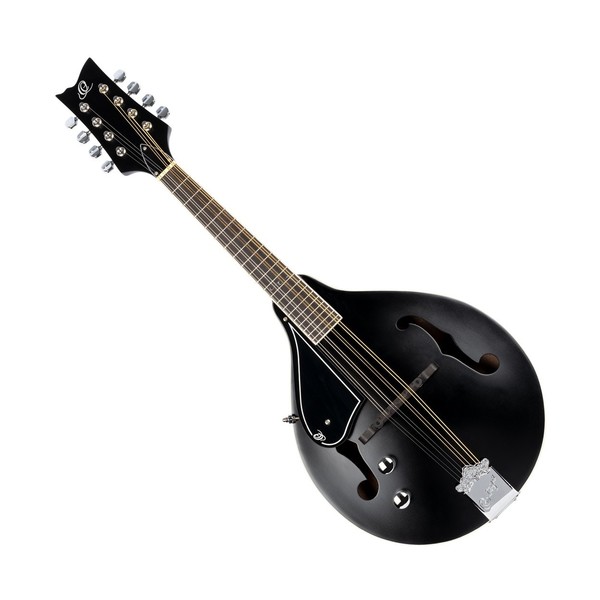 Ortega RMAE40SBK-L A-Style Electro Mandolin LH, Satin Black - Front Angled Left