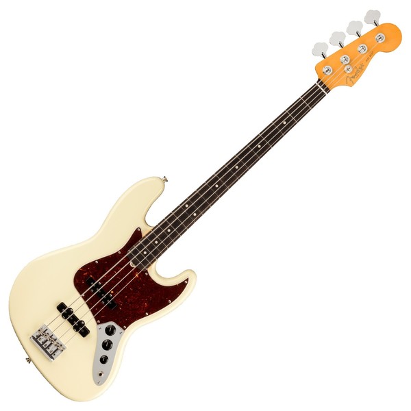 Fender American Pro II Jazz Bass RW, Olympic White - Front View