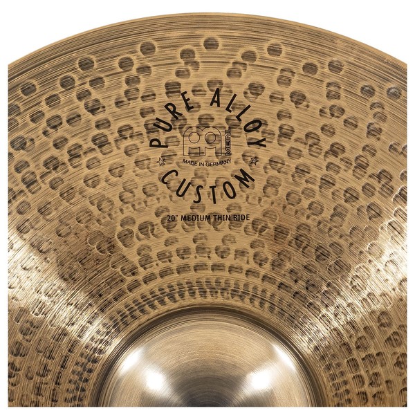 Meinl Pure Alloy Custom 20" Medium Thin Ride - Close Up