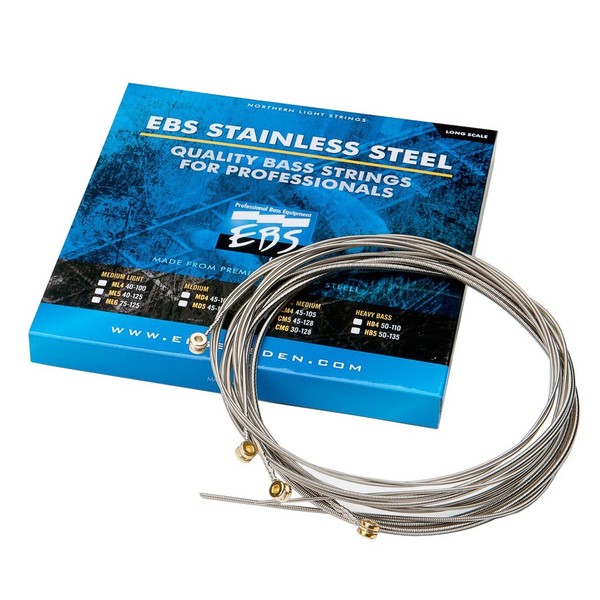 EBS SS-ML4 Stainless Steel Bass Strings 40-100 - Front View
