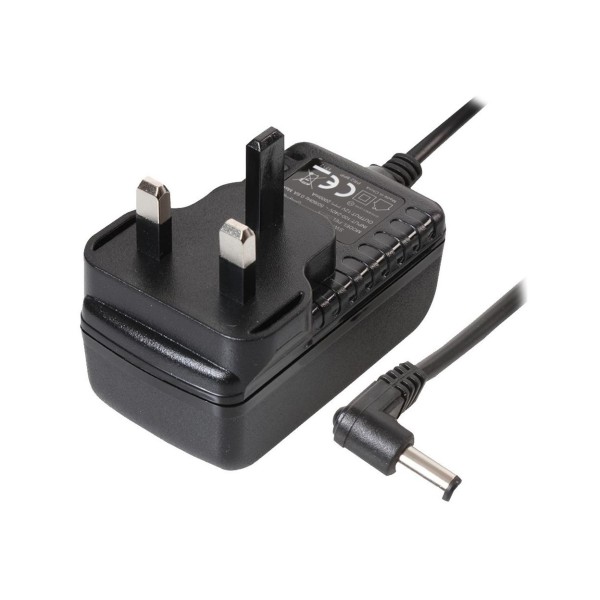 PRO ELEC 12V, 1A AC/DC Power Supply With Right Angled Plug at