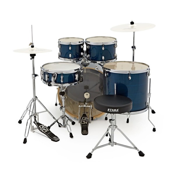 Tama Rhythm Mate 22" Drum Kit with Hardware, Hairline Blue - Back