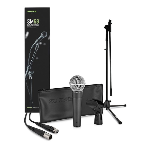 Shure SM58 Dynamic Vocal Mic with Premium Stand and Cable