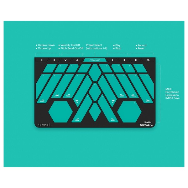 Sensel Buchla Thunder Overlay - Layout