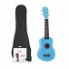 Ukulele von Gear4music, blau mit Zubehörpaket