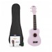 Ukulele von Gear4music, rosa mit Zubehörpaket