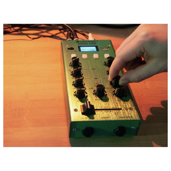 Omnitronic GNOME-202P Mini 2 Channel DJ Mixer, Green at