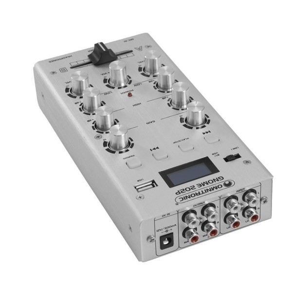 OFFLINE Omnitronic GNOME-202P Mini 2 Channel DJ Mixer, Silver at