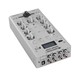 Omnitronic GNOME-202P Mini 2 Channel DJ Mixer, Silver- Angled