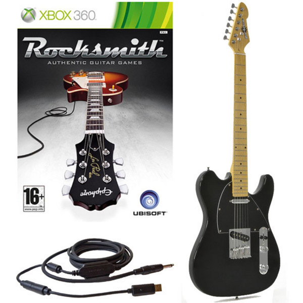 Rocksmith (Xbox 360) + Electric-TL Guitar by Gear4music, Black