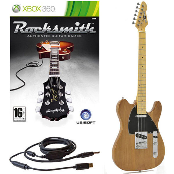 Rocksmith (Xbox 360) + Electric-TL Guitar by Gear4music, Natural