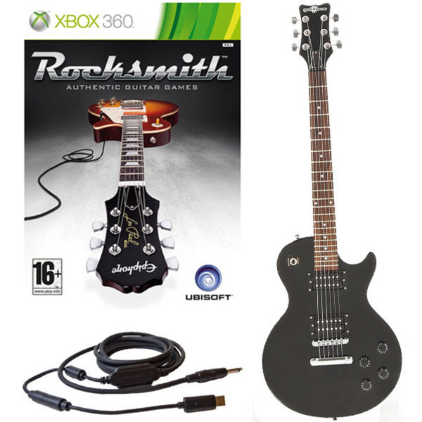Rocksmith (Xbox 360) + Electric-GB II Guitar by Gear4music, Black