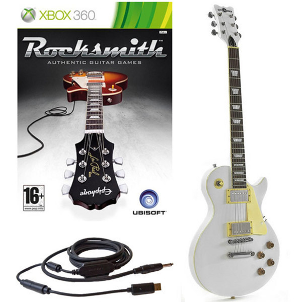 Rocksmith (Xbox 360) + Electric-GB Guitar by Gear4music, White