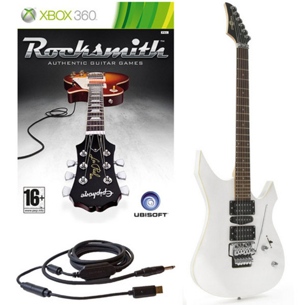 Rocksmith (Xbox 360) + Metal J II Electric Guitar, White