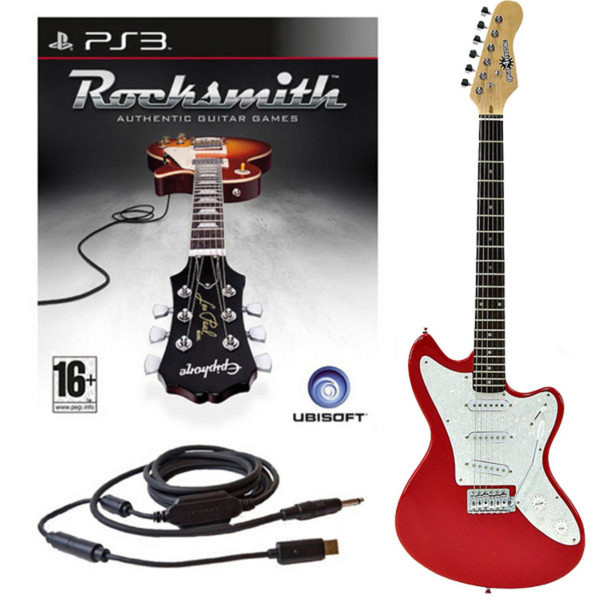 Rocksmith (PS3) + Electric-JG Guitar by Gear4music, Red