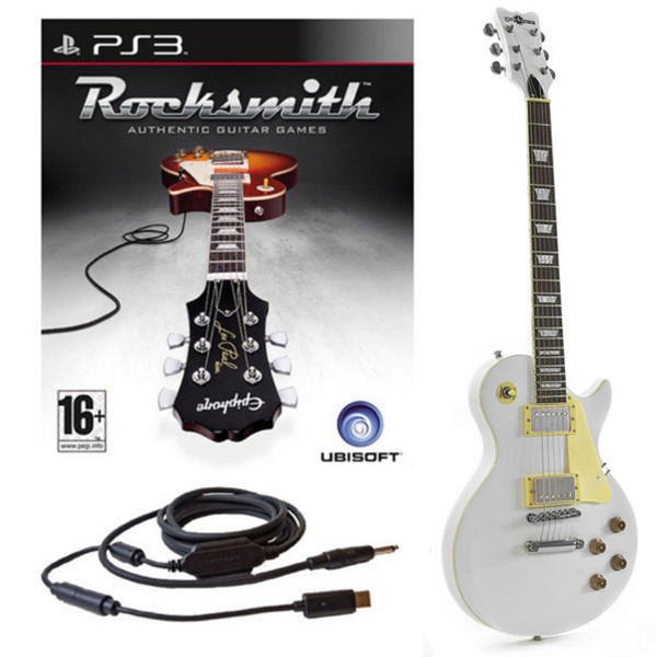 Rocksmith (PS3) + Electric-GB Guitar by Gear4music, White