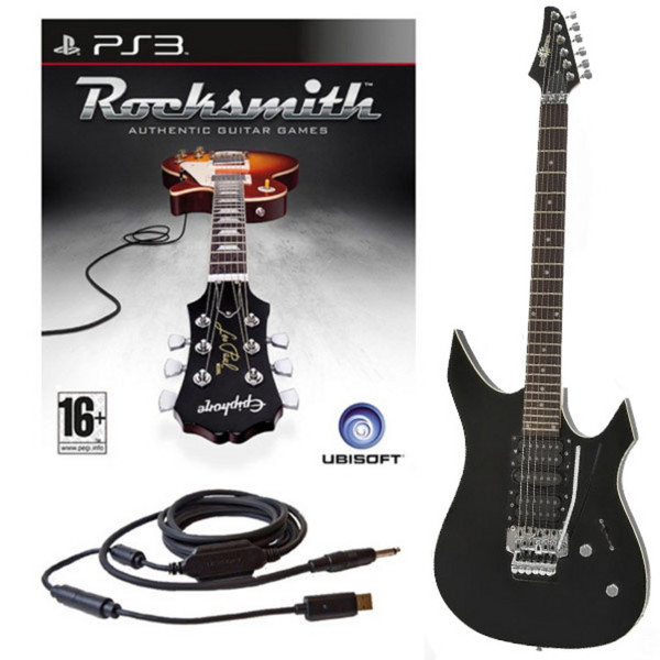 Rocksmith (PS3) + Metal J II Electric Guitar by Gear4music, Black