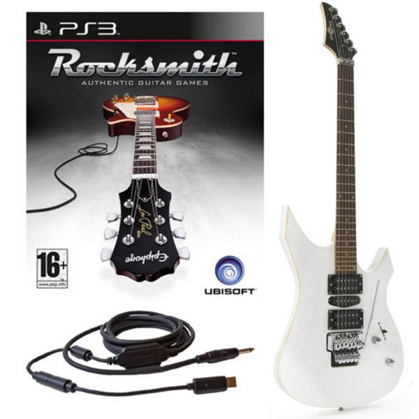 Rocksmith (PS3) + Metal J II Electric Guitar by Gear4music, White