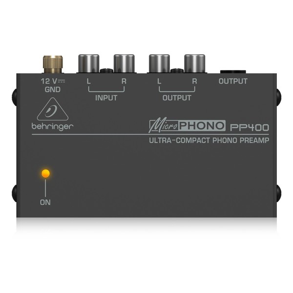 Behringer PP400 Microphono Phono Preamp, Top View